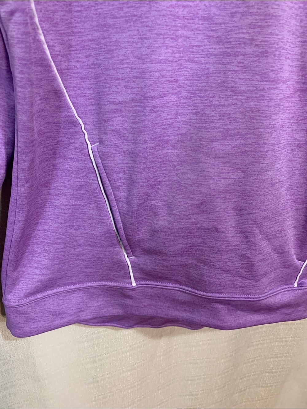 Augusta Sportswear Purple Mock Neck Pullover with White Piping a3/100 - Picture 3 of 7